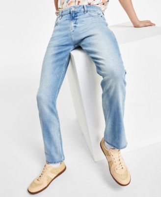 GUESS - Men's Slim-Fit Straight Stretch Jeans in a Light Wash
