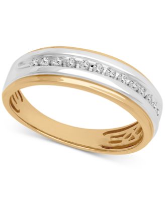 Macy's Brand - Men's Diamond Wedding Band (1/6 ct. t.w.) in 14k Gold