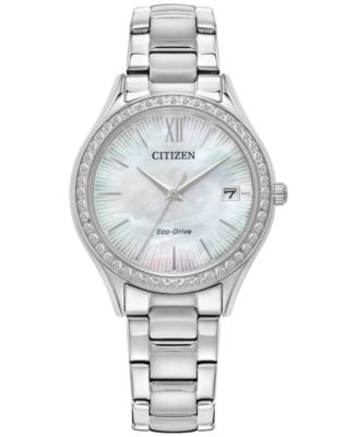 Citizen - Women's Crystal Stainless Steel Bracelet Watch 34mm