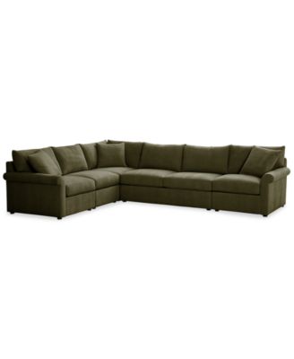 Furniture - 5-Pc. Fabric L-Shape Modular Sectional Sofa