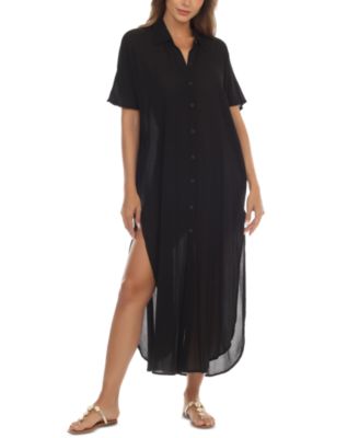 Raviya - Women's Button-Down Maxi Dress Cover-Up