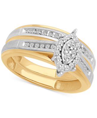 Macy's Brand - Diamond Bridal Set (1/4 ct. t.w.)in 14k Two-Tone Gold
