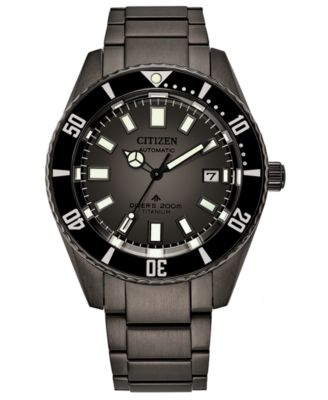 Citizen - Men's Automatic Promaster Black Titanium Bracelet Watch 42mm