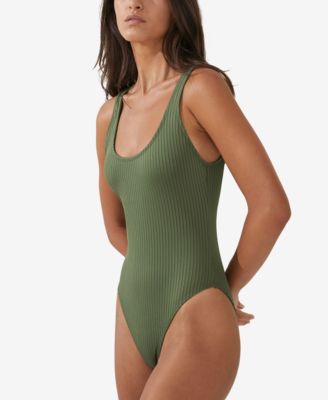COTTON ON - Women's Scoop-Back Ribbed One-Piece Swimsuit