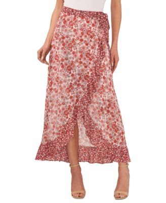 CeCe - Women's Printed High-Low Maxi Skirt