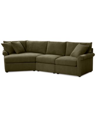 Furniture - 3-Pc. Fabric Modular Cuddler Chaise Sectional Sofa