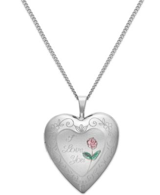 Macy's Brand - I Love Your Heart Locket Necklace in Sterling Silver
