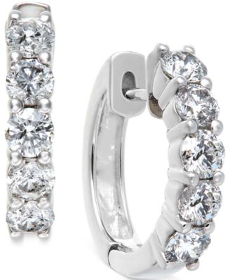Macy's Brand - Diamond Hoop Earrings in 14k White Gold (1-1/2 ct. t.w.)
