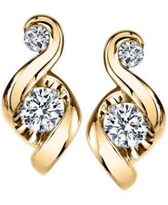 Macy's Brand - Diamond Swirl Stud Earrings (1/4 ct. t.w.) in 14k Gold or White Gold