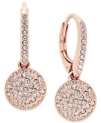 Eliot Danori - Rose Gold-Tone Pav&eacute; Disc Drop Earrings