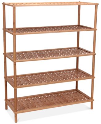 Household Essentials - 5-Tier Bamboo Shoe Rack