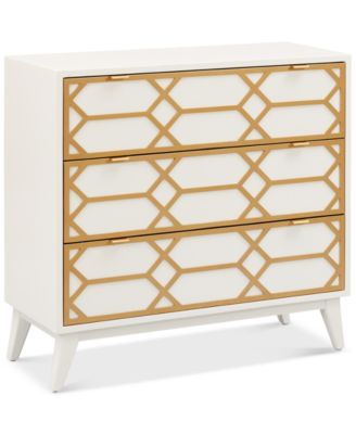 Furniture - Parral Gold Lattice Accent Chest, Direct Ship