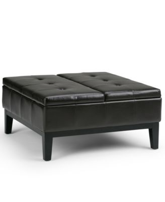 Simpli Home - Fabric Coffee Table Storage Ottoman, Direct Ship