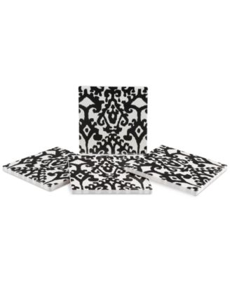 Thirstystone - Samara Black Ikat 4-Pc. Coaster Set