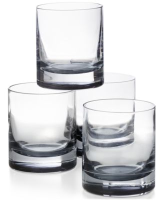 Hotel Collection - 4-Pc. Double Old Fashioned Glass Set with Gray Accents