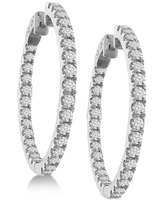 Macy's Brand - Diamond In and Out Hoop Earrings (3 ct. t.w.)