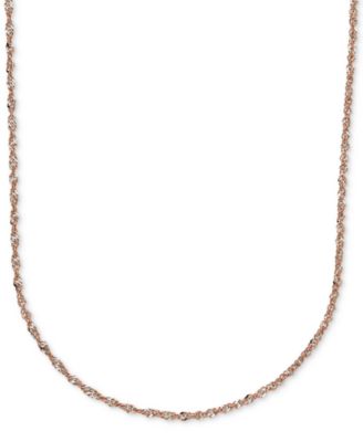 Italian Gold - Two-Tone Perfectina Chain Necklace in 14k Rose Gold & White Rhodium Plate