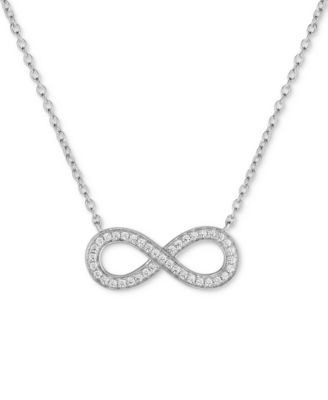 Macy's Brand - Swarovski Zirconia Infinity 18" Pendant Necklace in Sterling Silver