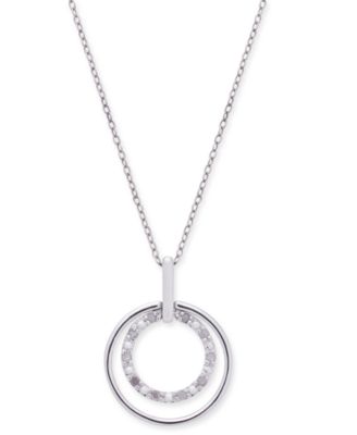 Macy's Brand - Diamond Double Circle 18" Pendant Necklace (1/10 ct. t.w.) in Sterling Silver