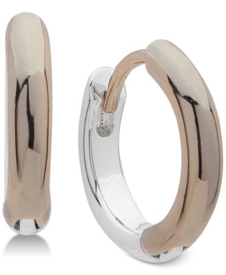 Lauren Ralph Lauren - Two-Tone Huggie Hoop Earrings