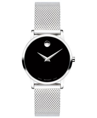 Movado - Women's Swiss Museum Classic Stainless Steel Mesh Bracelet Watch 28mm
