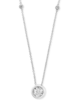 EFFY Collection - Diamond Bezel 18" Pendant Necklace (1/2 ct. t.w.) in 14k White, Yellow or Rose Gold