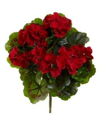 Nearly Natural - 4-Pc. Geranium UV-Resistant Indoor/Outdoor Artificial Bush Set