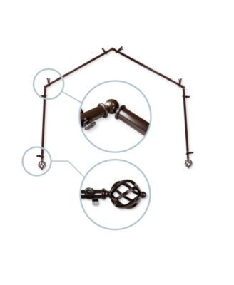 Rod Desyne - Twist 4-Sided Bay Curtain Rod 13or16 inch dia - Cocoa