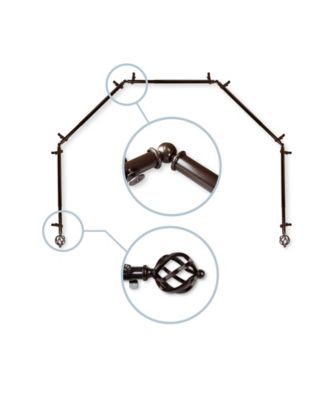 Calvin Klein - Twist 5-Sided Bay Curtain Rod 13or16 inch dia - Cocoa