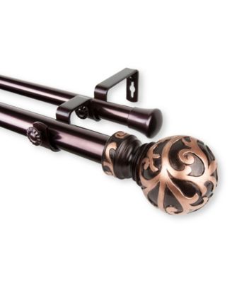 Calvin Klein - Cypress Double Curtain Rod 1" OD 28-48 inch - Bronze