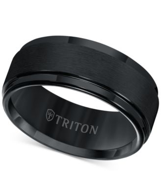 Triton - Brush Finish Edged Comfort Fit Band in Tungsten Carbide