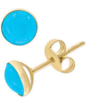 EFFY Collection - Turquoise (6-1/2mm) Stud Earrings in 14k Gold