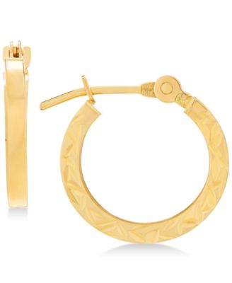 Macy's Brand - Children's Textured Hoop Earrings in 14k Gold