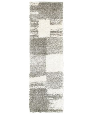 Oriental Weavers - Henderson Shag 5502H Ivory/Gray 2'3" x 7'6" Runner Area Rug