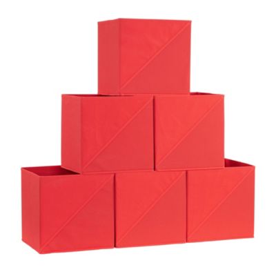 Household Essentials - Diagonal Pull 6-Pc. Collapsible Fabric Cubes