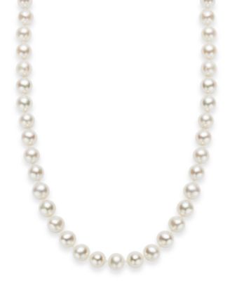 Macy's Brand - 18" Cultured Freshwater Pearl Strand Necklace in Sterling Silver (7-8mm)