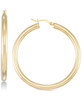 Simone I. Smith - Polished Hoop Earrings in 18k Gold over Sterling Silver