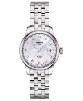 Tissot - Women's Swiss Automatic Le Locle Diamond-Accent Stainless Steel Bracelet Watch 29mm