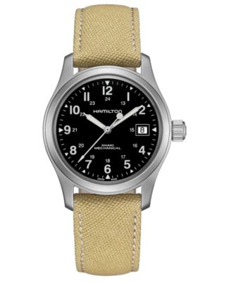 Hamilton - Unisex Swiss Mechanical Khaki Field Khaki Canvas Strap Watch 38mm