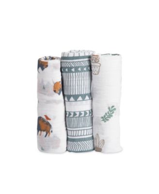 Little Unicorn - Bison Cotton Muslin 3-Pack Swaddle Blanket Set