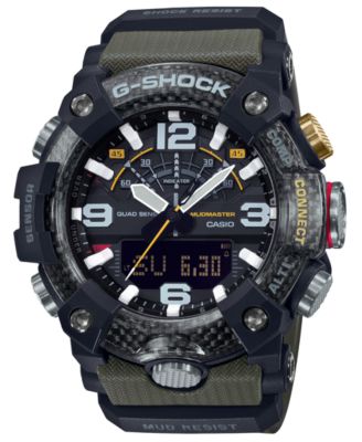 G-Shock - Men's Analog-Digital Connected Mudmaster Green & Black Resin Strap Watch 53.1mm