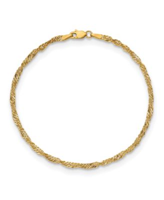 Macy's Brand - Singapore Chain Anklet in 14k Yellow Gold