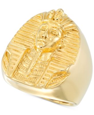 LEGACY for MEN by Simone I. Smith - Men's Pharaoh Ring in Yellow Ion-Plated Stainless Steel