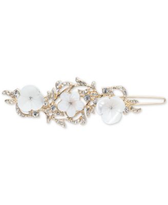 lonna & lilly - Gold-Tone Pav&eacute; & Mother-of-Pearl Flower Hair Barrette