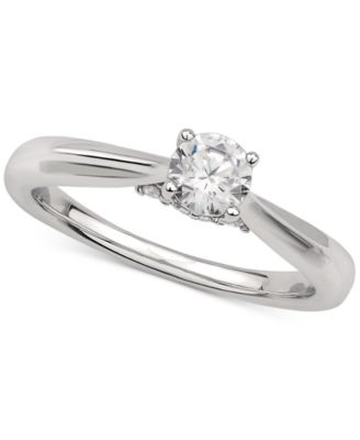 GIA Certified Diamonds - Certified Diamond Solitaire Engagement Ring (1/2 ct. t.w.) in 14k White Gold