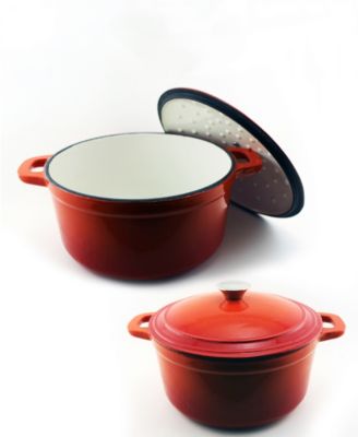 BergHOFF - Neo Cast Iron 4pc Stockpot Set:  5 & 7 Qt. Orange