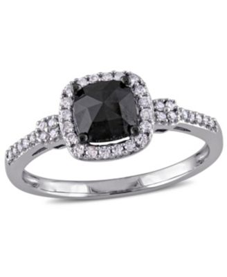 Macy's - Black and White Diamond (1 ct. t.w.) Engagement Ring in 14k White Gold