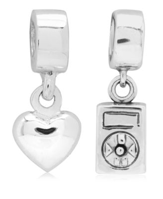 Rhona Sutton - Children's Music Love Drop Charms - Set of 2 in Sterling Silver