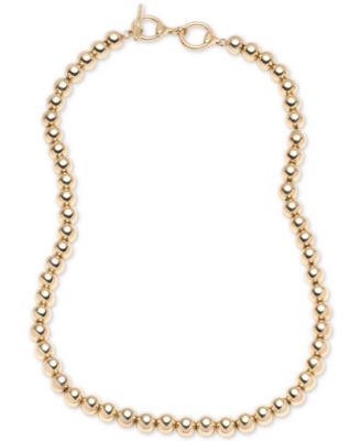 Lauren Ralph Lauren - Gold-Tone Metal Bead 20" Collar Necklace