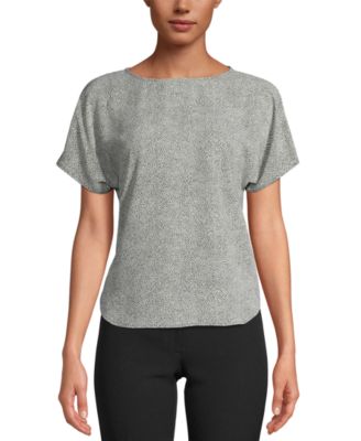 Anne Klein - Petite Printed Boat-Neck Top